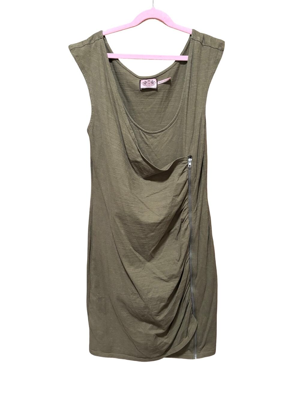 Vintage Juicy Couture Ruched Jersey Bodycon Dress Side Zip Small